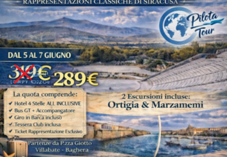 Promozione viaggio a Siracusa giugno 2023